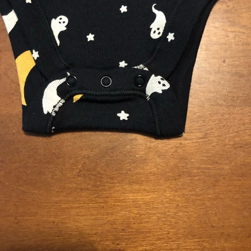 Halloween ghost boo moon long sleeve body suit one piece